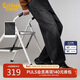 卡賓（CABBEEN）【黑牛D9】牛仔褲男結構款時(shí)尚寬松直筒挺括有型冬季牛仔褲