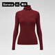 蕉內（Bananain）熱皮701+女士毛衣羊毛收腰顯瘦保暖高領(lǐng)堆堆領(lǐng)打底衫女裝針織衫 轉運紅 M
