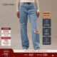 Calvin KleinJeans四季款女士經(jīng)典美式復古ck潮流破洞高腰寬松微彈牛仔褲 1AA-牛仔淺藍 27