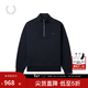 Fred Perry男裝立領(lǐng)半拉鏈衛衣2025秋季新款簡(jiǎn)約活力套頭衫上衣 BKH/黑色 M