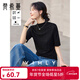 梵希蔓 蕾絲半高領(lǐng)t恤女秋季新款內搭打底衫正肩上衣 黑色   L   