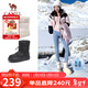 駱駝（CAMEL）雪地靴女簡(jiǎn)約厚底束帶秋冬中筒保暖靴 L23W577074 米色 39