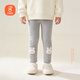 貝瑞加（Babyprints）女童秋冬打底褲兒中大童加厚休閑褲女孩絨里外穿長(cháng)褲 淺灰140