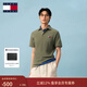 TOMMY JEANS【珠地網(wǎng)眼】25春夏新款男裝純棉鑲邊重磅多色短袖T恤POLO衫 軍綠色MR6 L