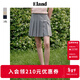 ELAND衣戀半身裙女高收腰顯瘦廓形短裙通勤百褶裙夏季新款 淺灰色(16)L/Grey L 170