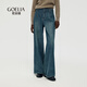 歌莉婭 冬季新品  加絨寬松牛仔褲  1CSCCD060 75U牛仔藍 25