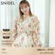 SNIDEL秋冬甜美荷葉邊露肩收腰系帶印花連衣裙SWFO244271 花朵圖案 S （0）