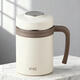 ZENGKA高檔陶瓷內膽保溫杯帶手柄男女士辦公室商務(wù)咖啡杯泡茶養生骨瓷杯 米白色420ml帶陶瓷茶隔