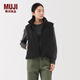 MUJI女式蓬松棉服背心外套馬甲馬夾女款無(wú)袖25年冬季女裝BD11JA5A 黑色 S （155/80A）