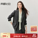 尚都比拉2025年春秋西裝外套女氣質(zhì)通勤一?？劢饘贅思倏诖鞣?深灰色 S