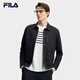 FILA 斐樂(lè )官方男士針織長(cháng)袖外套2026夏新款翻領(lǐng)夾克舒適休閑上衣 傳奇藍-NV XL 180/100A/XL