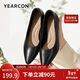 意爾康女鞋粗跟時(shí)裝鞋淺口套腳高跟鞋工作女單鞋春秋 26905W黑色37
