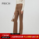PRICH【綿羊毛】時(shí)尚通勤直筒褲休閑褲冬季新款高腰長(cháng)褲女 85棕色 L 165