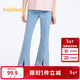 巴拉巴拉女童牛仔褲兒童褲子2024夏裝中大童長(cháng)褲洋氣喇叭褲潮208224108012