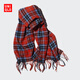 優(yōu)衣庫男裝女裝HEATTECH圍巾格子圍脖學(xué)院風(fēng)保暖478313 15 珊瑚紅色 均碼 (180 × 50 cm)