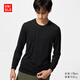 優(yōu)衣庫男裝HEATTECH圓領(lǐng)T恤9分袖保暖衣秋衣內衣479428 486842 479428/09黑色 L