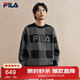 FILA 斐樂(lè )官方馬上起飛情侶長(cháng)袖毛衣女編織衫休閑棋盤(pán)格套頭上衣男
