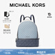 MICHAEL KORS【新年禮物】邁克高仕 MK Rhea Zip 中號老花通勤包 淺藍/深藍/香草白 443 中號