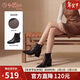 金利來(lái)（Goldlion）【新年禮物】女靴冬季優(yōu)雅尖頭短靴女羊皮革粗跟時(shí)裝靴黑色加絨38