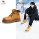 駱駝（CAMEL）馬丁靴男王俊凱同款工裝大黃靴女冬季穿搭通勤金甲戶(hù)外徒步登山鞋 G15W136025 沙漠黃-男 43