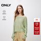 ONLY冬季時(shí)尚淑女風(fēng)圓領(lǐng)純色顯瘦針織衫女|124413050 C05 冬梨綠色 M