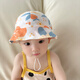 斑巴豆迪寶寶帽子嬰幼兒防風(fēng)防曬帽兒童遮陽(yáng)帽男童盆帽女?huà)雰盒≡慢g漁夫帽