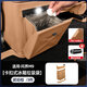 藍速電適用問(wèn)界M7M8M9后排冰箱防踢墊帶垃圾桶儲物盒保護蓋汽車(chē)用品配件 25款M9冰箱隱藏垃圾桶-琥珀棕