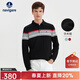 Navigare意大利小帆船男士長(cháng)袖POLO衫春秋季純棉時(shí)尚打底衫翻領(lǐng)條紋長(cháng)T恤 黑/紅 M /48