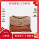 蔻馳（COACH）【情人節禮物】女包 PARKER山茶花系列小號信封包帆布涂禮物送女 小號-卡其配棕色30592B4RU