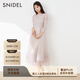 SNIDEL春夏款法式淑女蕾絲鏤空雪紡長(cháng)袖連衣裙SWFO231105 粉米色 M （1）
