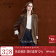 三彩2025秋季新款休閑西裝外套長(cháng)袖繡花西服單排扣復古通勤M 咖啡色 S 155/80A
