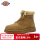 Dickies男士雪地靴加絨馬丁靴加厚短靴保暖棉鞋靴子男 棕色 42 