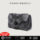 CHARLIE&KELLI品牌 CK輕奢包包女包斜挎包女士韓版鏈條單肩小方包生日禮物女 黑色【情人節禮物送女朋友走心】