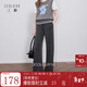 三彩2025冬季新款高腰休閑褲垂感糯米絨直筒褲加絨保暖長(cháng)褲M(mǎn) 花灰色 M 160/68A 160/68A