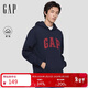 蓋璞（GAP）男女裝2025秋季新款LOGO抓絨寬松連帽套頭衛衣休閑上衣786940