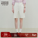 Teenie Weenie小熊女裝夏季休閑簡(jiǎn)約時(shí)尚直筒寬松牛仔短褲四分褲子 象牙白 XS (155)