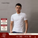 Calvin KleinJeans【液氨棉】夏季男士刺繡方標ck修身多色翻領(lǐng)短袖T恤POLO衫 YAF-月光白 L