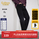 卡賓（CABBEEN）【撞色明線(xiàn)】卡賓加絨保暖牛仔褲男裝2025秋冬新款彈力直筒長(cháng)褲子 煤黑色01 33 /180/XL