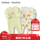 巴拉巴拉balaOne嬰兒連體衣寶寶睡衣新生兒爬服哈衣2025新款全棉兩件裝萌 咖色調00355 73cm