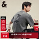 杰克·瓊斯（JACK&JONES）男裝復古簡(jiǎn)約舒適基礎百搭哥特字母飛鳥(niǎo)寬松圓領(lǐng)短袖T恤男 石雕灰E05 3XL (195)
