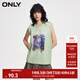 ONLY夏季時(shí)尚潮流個(gè)性寬松無(wú)袖印花背心T恤女|124103003 A59 薄紗綠色 L 170/88A