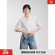 ELLE法式白色優(yōu)雅V領(lǐng)襯衫女2025夏新款簡(jiǎn)約時(shí)尚通勤別致襯衣小衫 白色 S