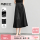 尚都比拉新中式國風(fēng)半身裙女春秋a字顯瘦改良馬面裙黑色中長(cháng)裙 黑色 M