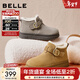 百麗（Belle）復古皮帶扣雪地靴女冬季新款商場(chǎng)同款厚底加保暖短靴E4K1DDD5 棕色 36