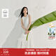 茵曼（INMAN）白色純棉立體刺繡連衣裙2025夏季女裝新品無(wú)袖寬松顯瘦背心裙 珍珠白 M