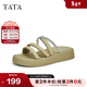 他她（TATA）厚底拖鞋女外穿軟底舒適涼拖女百搭秋季新款WNS01BT3 綠/銀 37