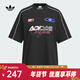 阿迪達斯（adidas）Originals三葉草女子MOTO GFX TEE W賽車(chē)風(fēng)純棉小高領(lǐng)運動(dòng)短袖T恤 KG6678 L