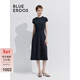 BLUE ERDOS連衣裙女裝夏季通勤拼接修身顯瘦短袖小黑裙長(cháng)裙B245D7029 黑 165/84A/M