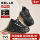 百麗（Belle）潮酷高幫老爹鞋女冬季新款商場(chǎng)同款厚底加絨休閑鞋E6N1DDD5 黑色-厚絨 38