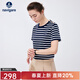 Navigare意大利小帆船短袖T恤女夏季純棉條紋體恤衫時(shí)尚顯瘦圓領(lǐng)百搭汗衫 海軍藍/白 XL